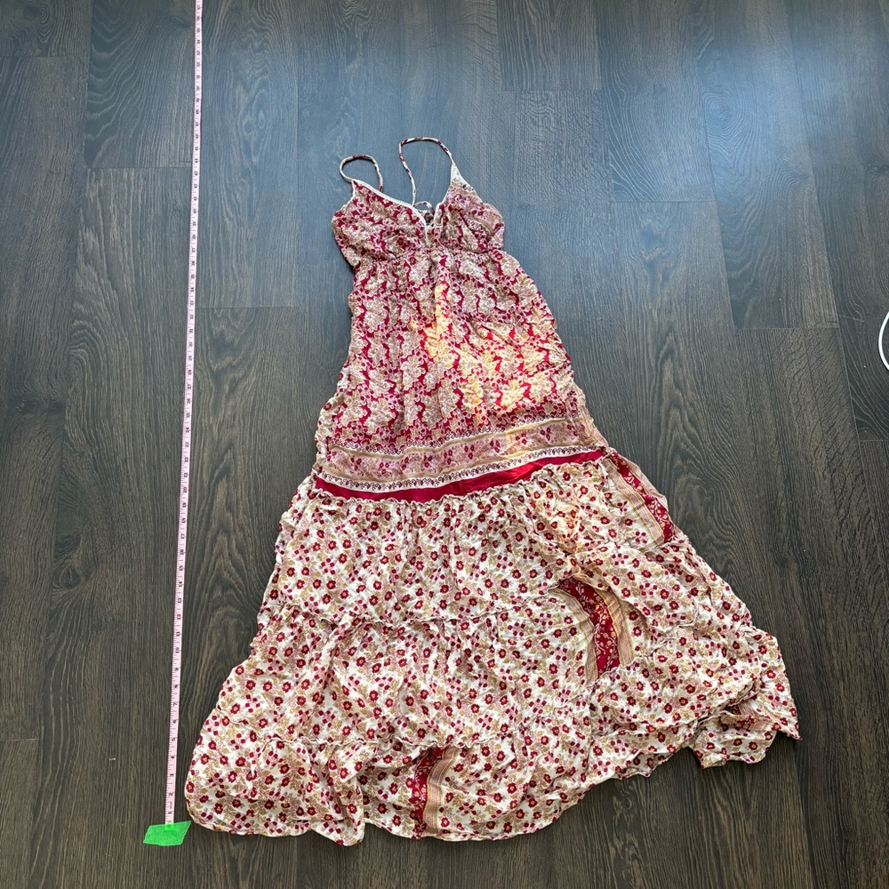 Floral Maxi Dress - Red and Cream